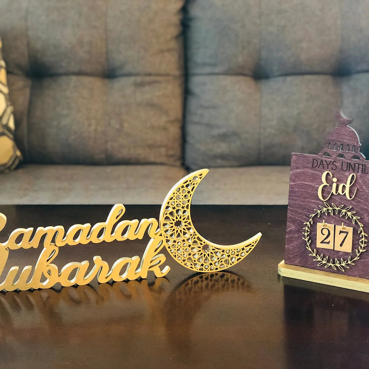 Metal Table Decor - Islamic Gold Accent