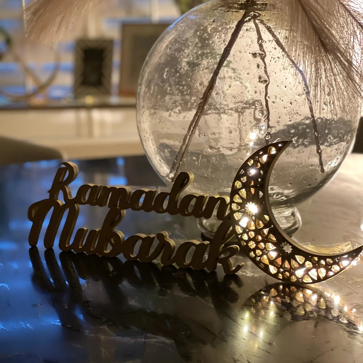 Metal Table Decor - Islamic Gold Accent
