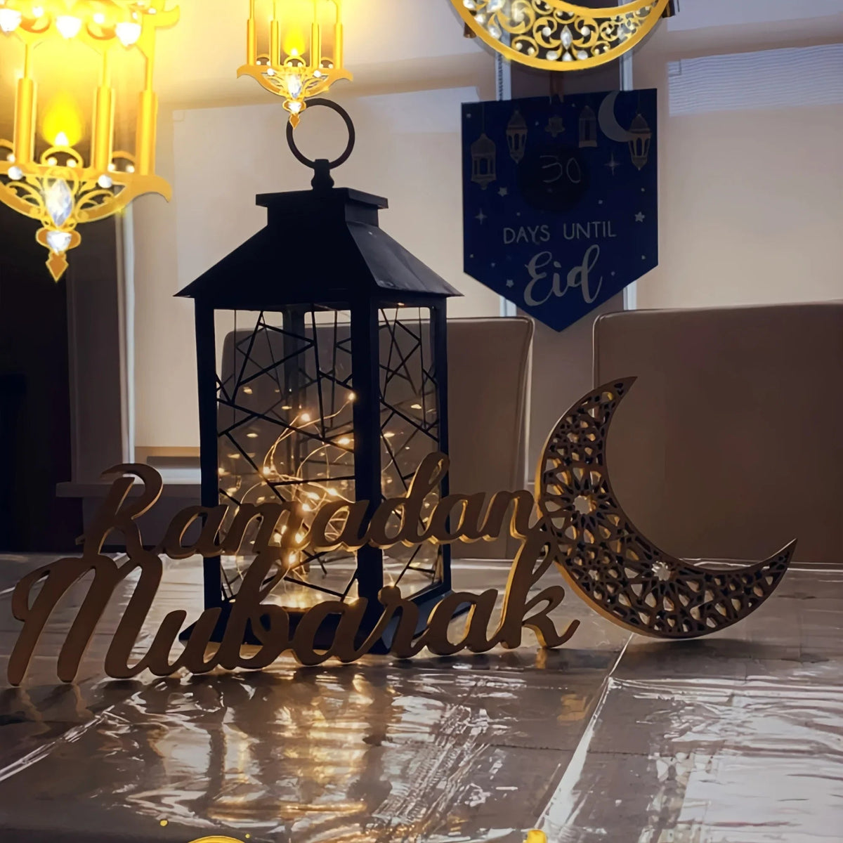 Metal Table Decor - Islamic Gold Accent