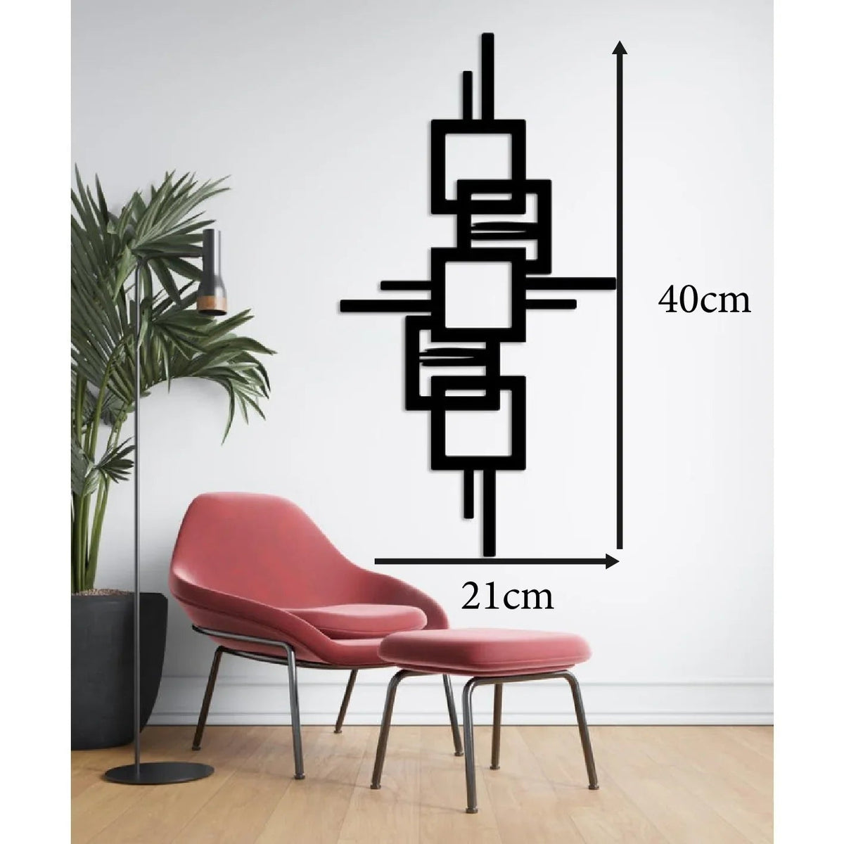 Metal Wall Art Geometric Design with Diagonal Lines Large Modern Statement Piece