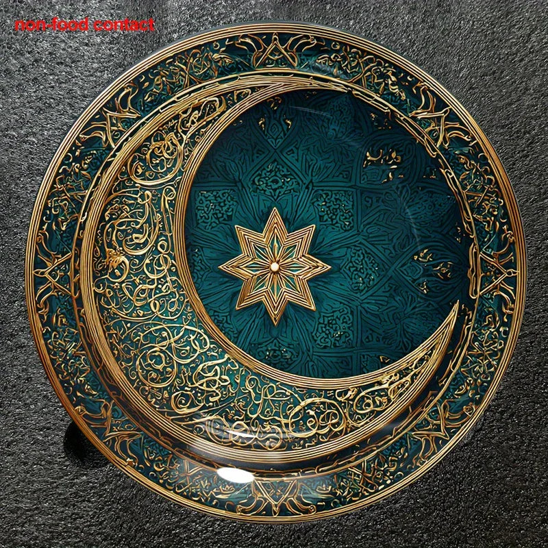 Metal Wall Art - Teal Gold Crescent Design