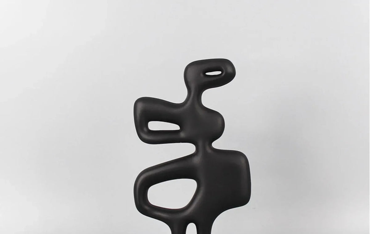 Modern Abstract Black Sculpture Statue for Contemporary Home Decor