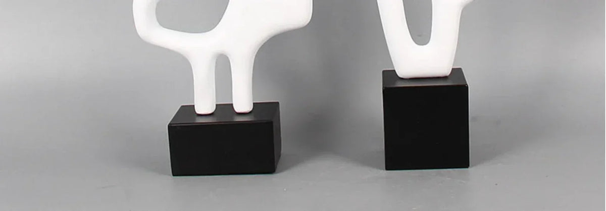 Modern Abstract Black Sculpture Statue for Contemporary Home Decor