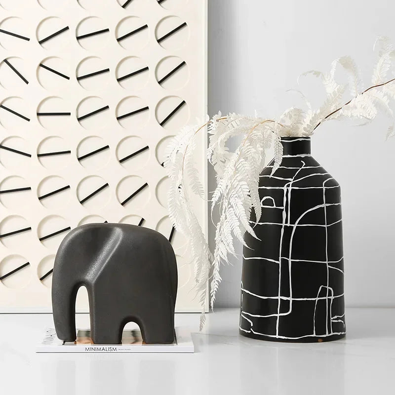 Modern Abstract Elephant Sculpture for Minimalist Home Decor