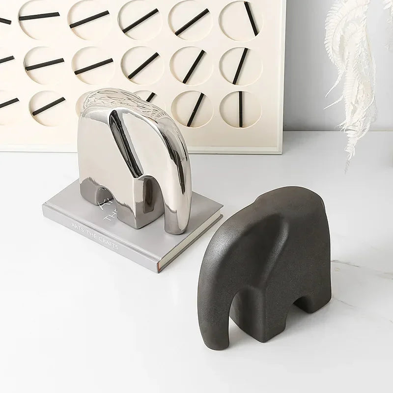 Modern Abstract Elephant Sculpture for Minimalist Home Decor