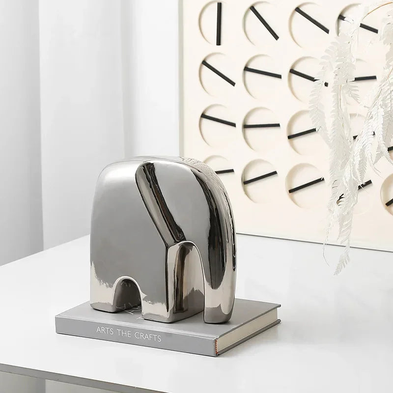 Modern Abstract Elephant Sculpture for Minimalist Home Decor