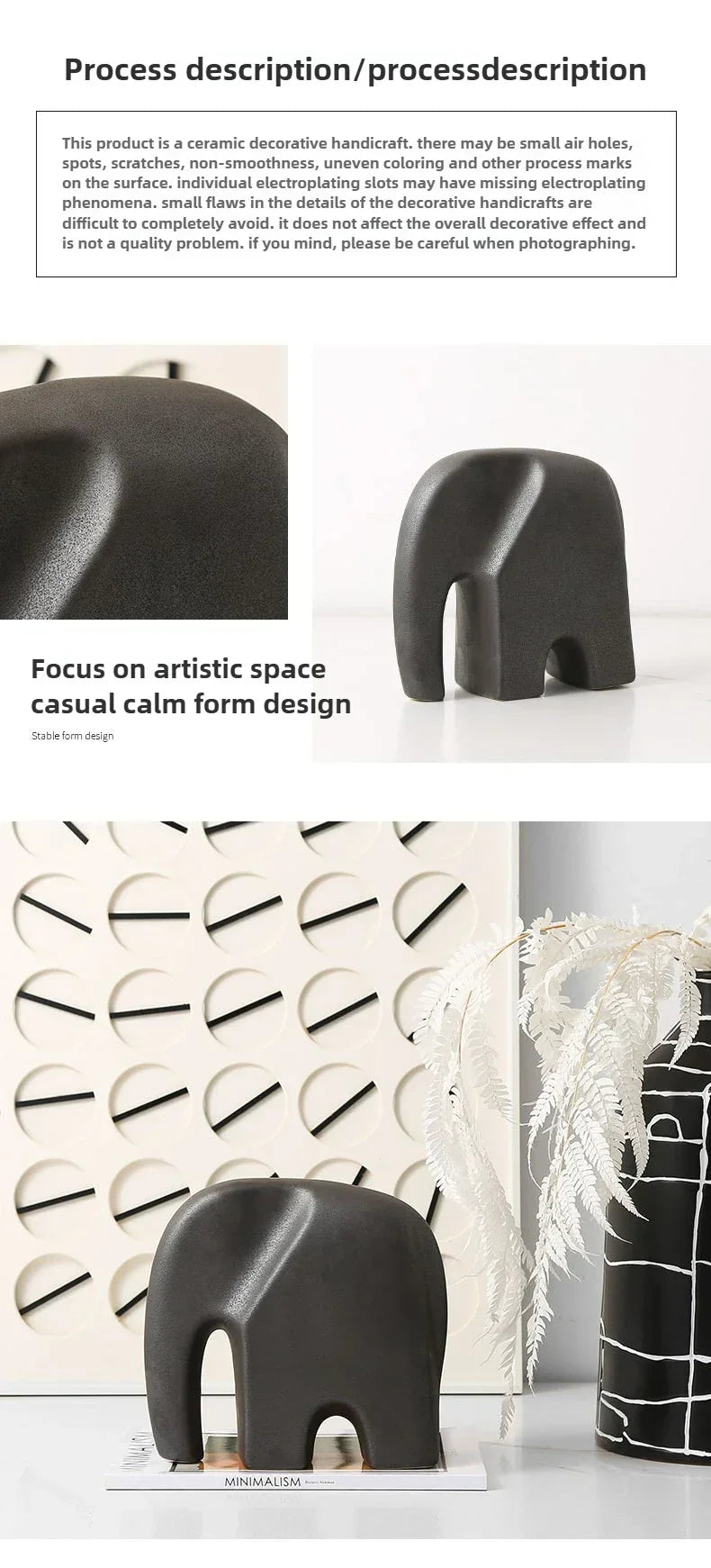 Modern Abstract Elephant Sculpture for Minimalist Home Decor