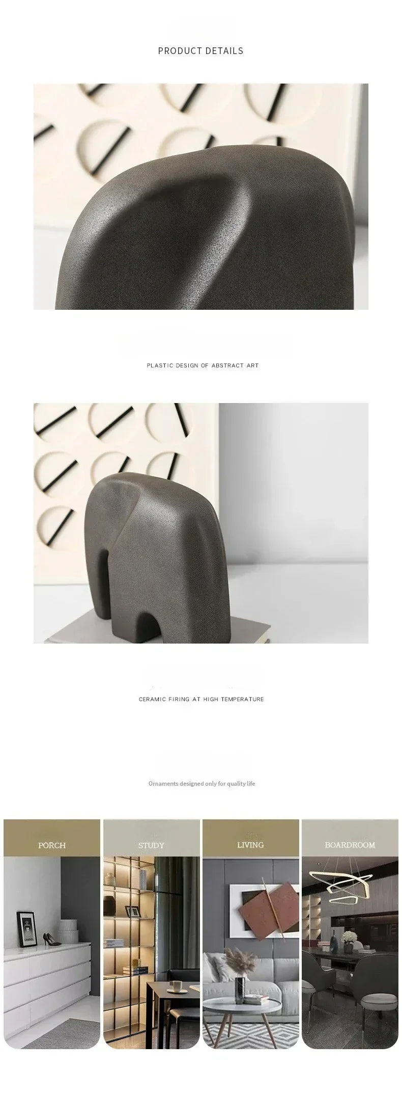 Modern Abstract Elephant Sculpture for Minimalist Home Decor