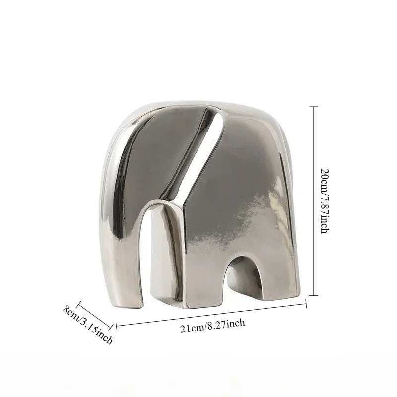 Modern Abstract Elephant Sculpture for Minimalist Home Decor