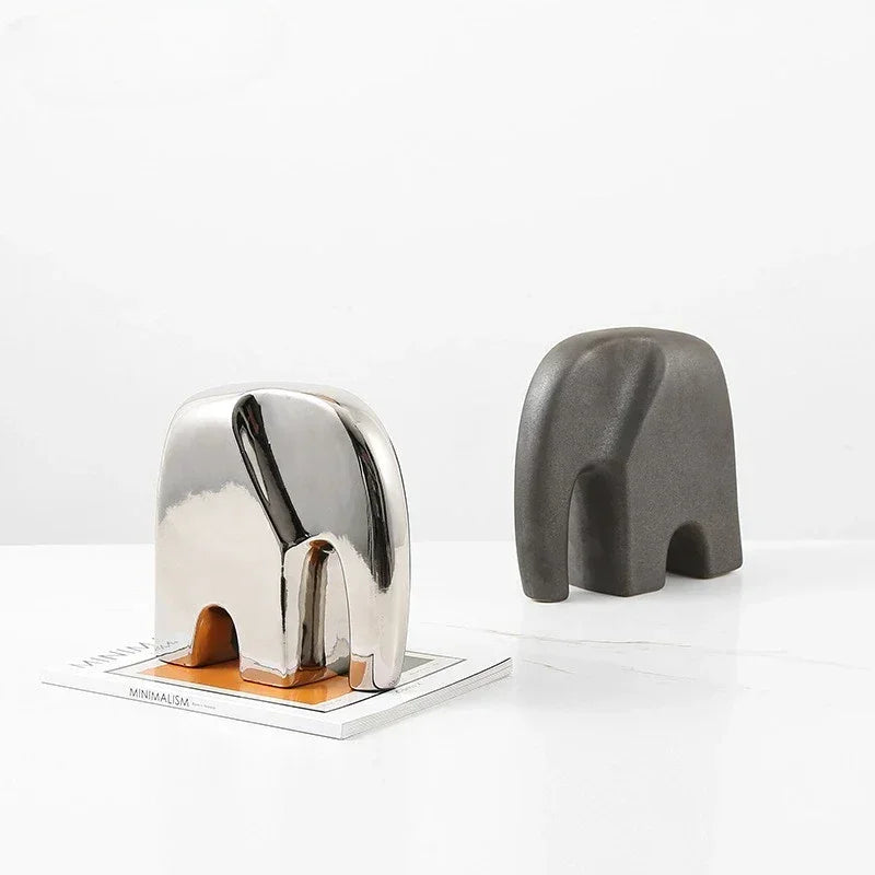 Modern Abstract Elephant Sculpture for Minimalist Home Decor