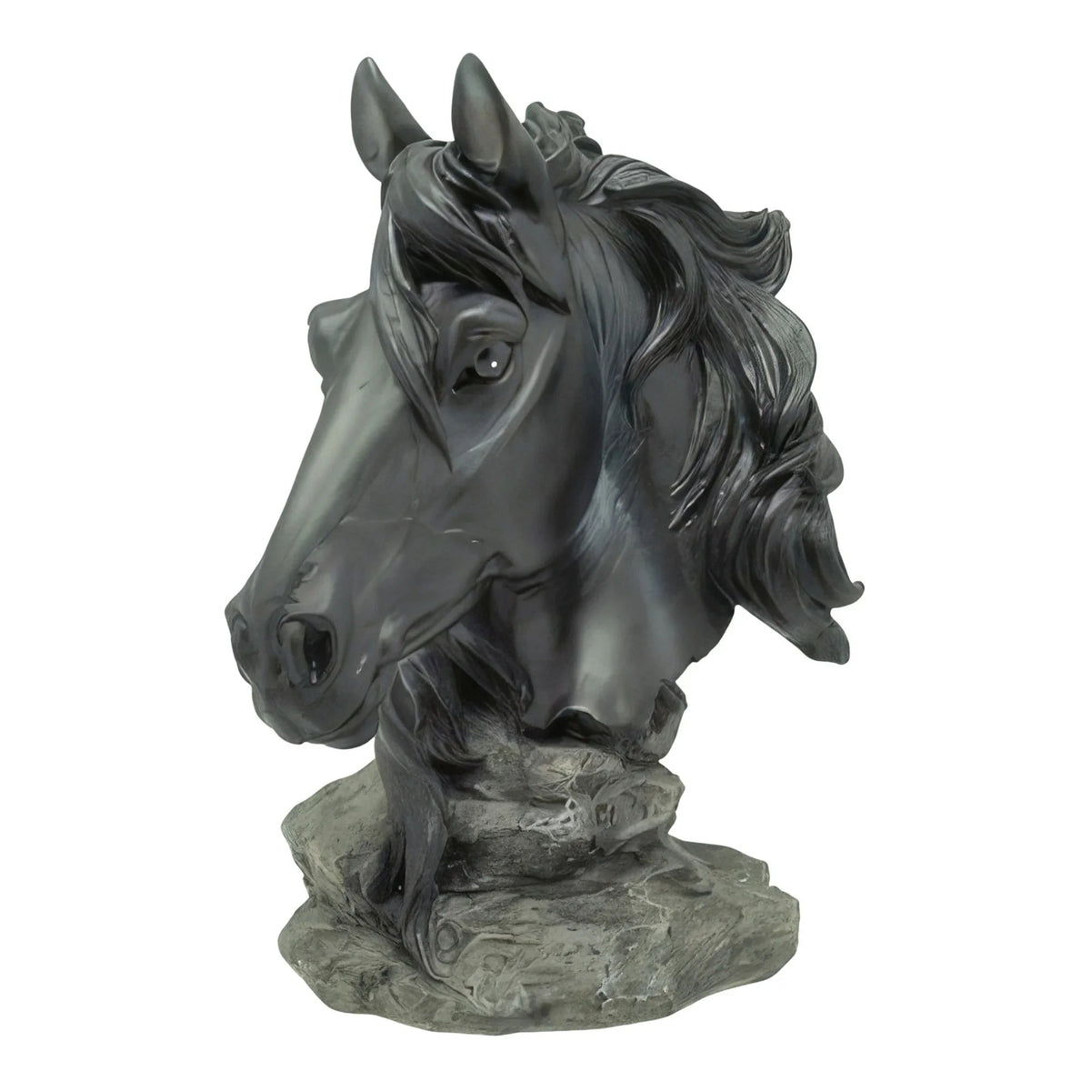 Modern Black Horse Bust Sculpture Decorative Table Accent