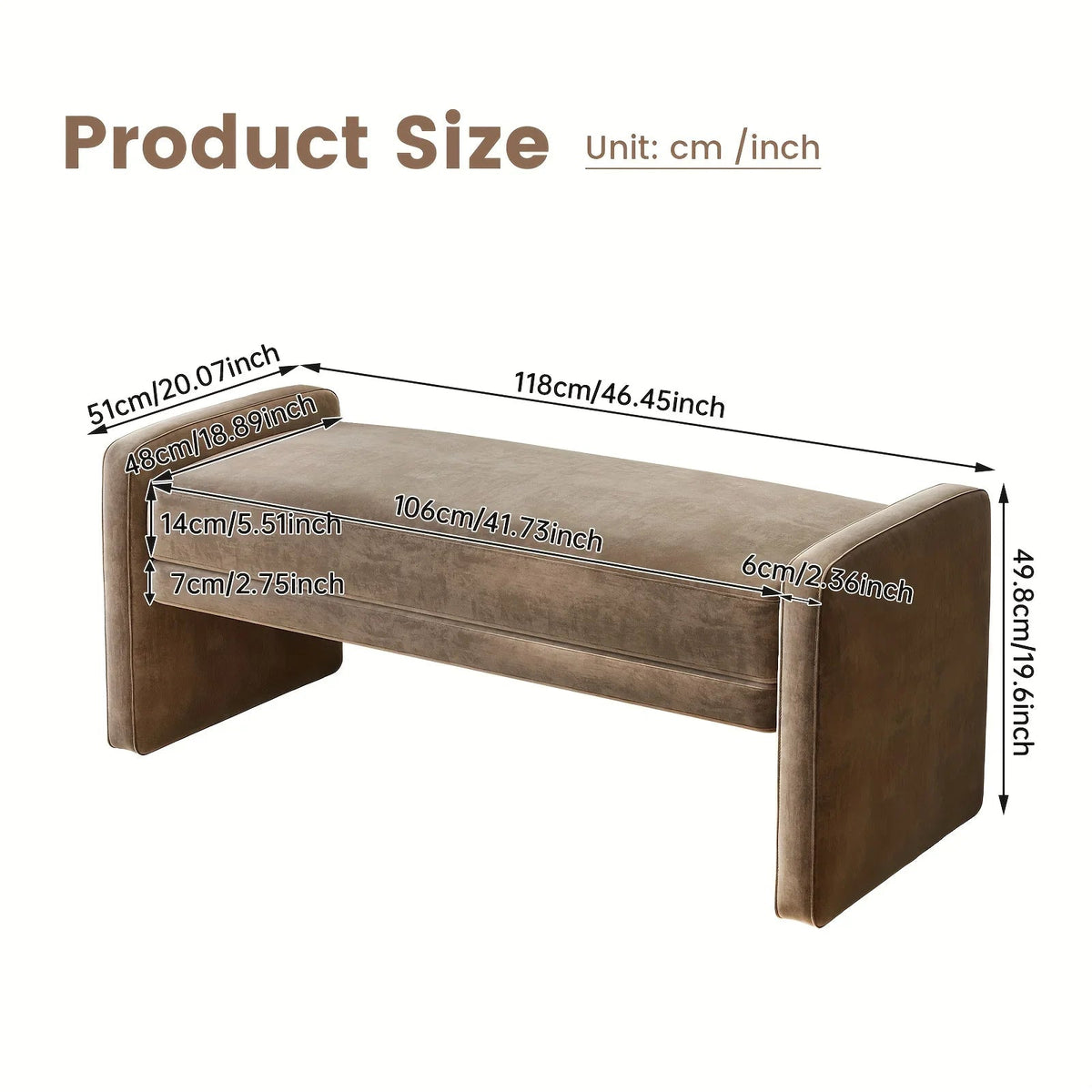 Modern Brown Entrance Shoe Changing Stool with Storage - Multifunctional Soft Seat Bench with Shoe Storage Compartment, Space-Saving Design for Entryway, Living Room, Bedroom, Hallway - Contemporary Minimalist Stool with Cush