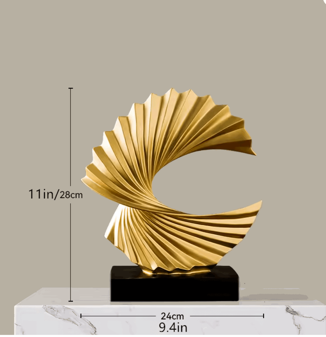 Modern Gold Wave Abstract Sculpture - Home Art Deco — House of Avana, view 2 of 5