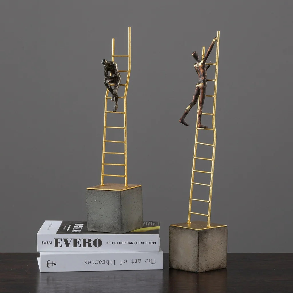 Gymnast Balance Sculpture, Gold Ring & Marble Base