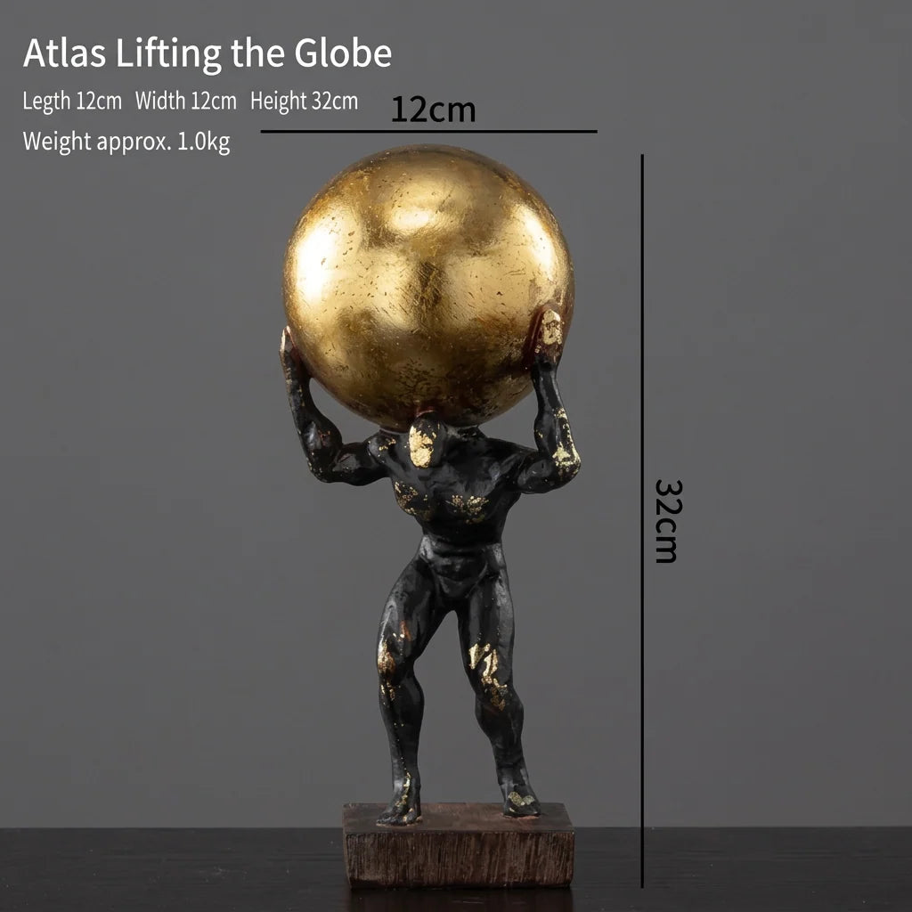 Gymnast Balance Sculpture, Gold Ring & Marble Base