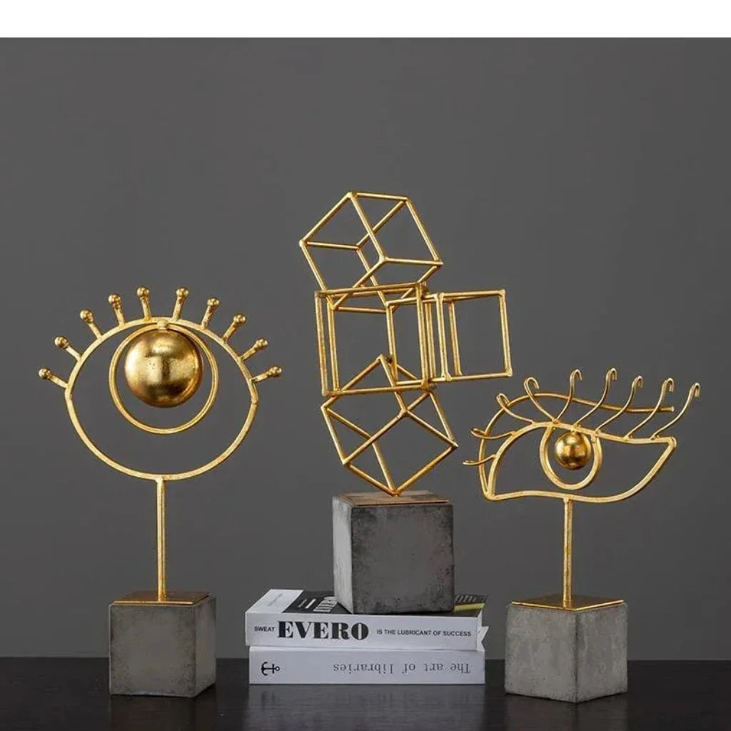 Gymnast Balance Sculpture, Gold Ring & Marble Base