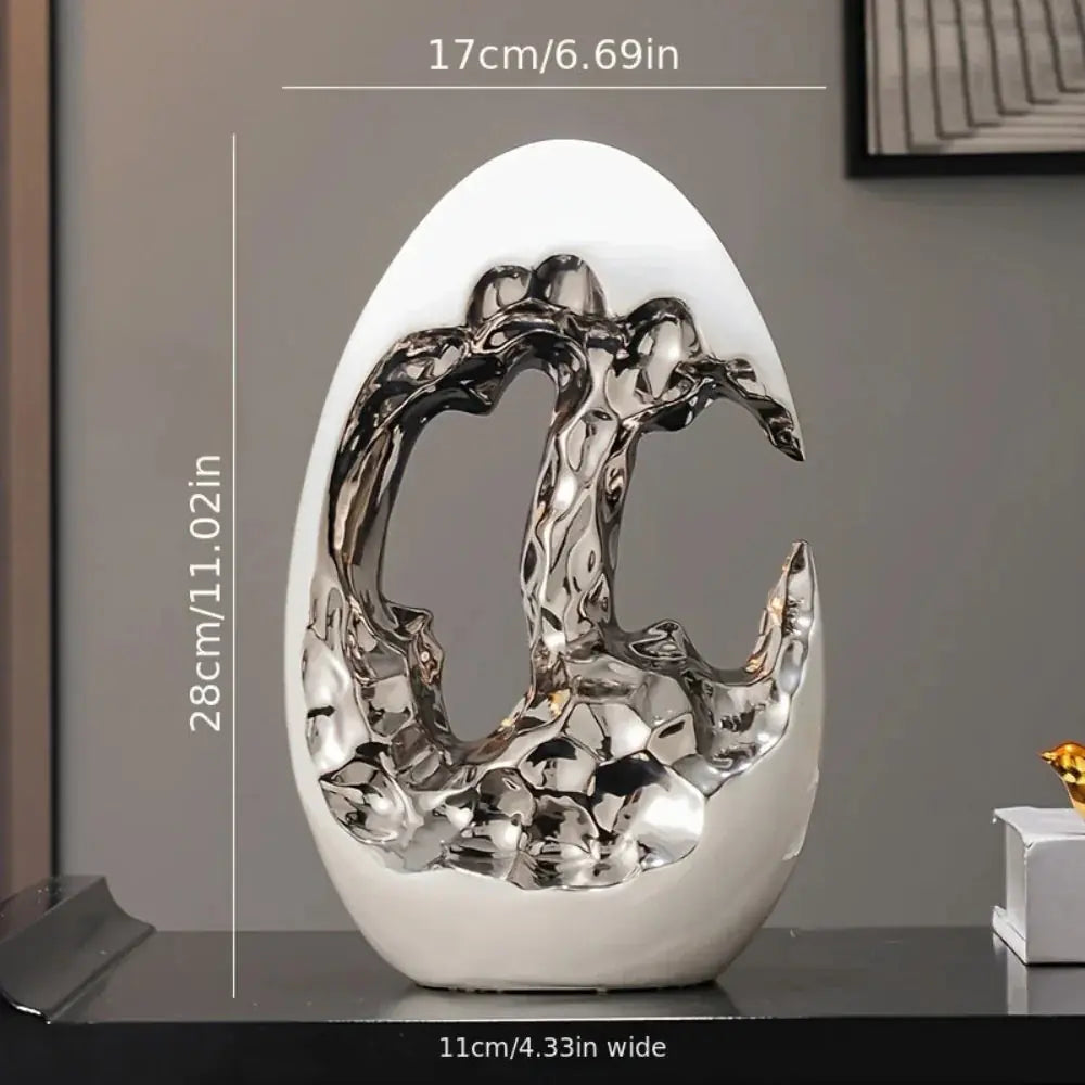 Modern White Figurine with Gold Accents for Your Stylish Home