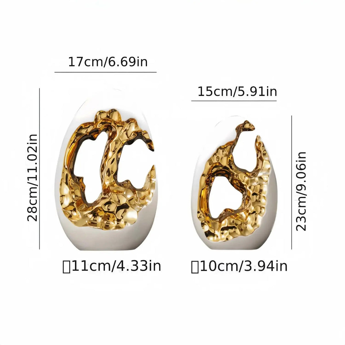 Modern White Figurine with Gold Accents for Your Stylish Home