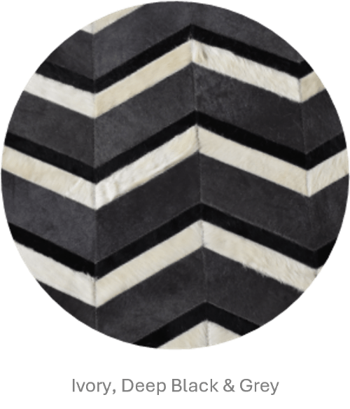 MULTI HERRINGBONE – Chevron Patchwork Cowhide Rug - Homelosophy, view 6