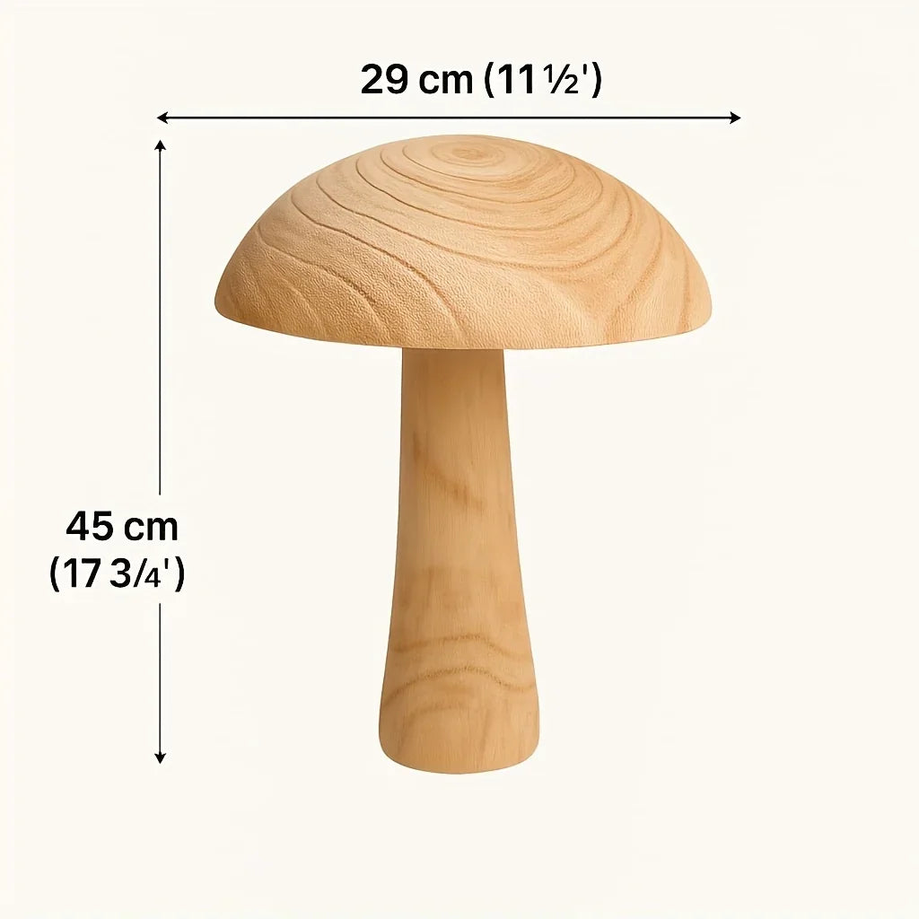 Natural Wooden Mushroom Sculpture for Rustic & Scandinavian Home Decor
