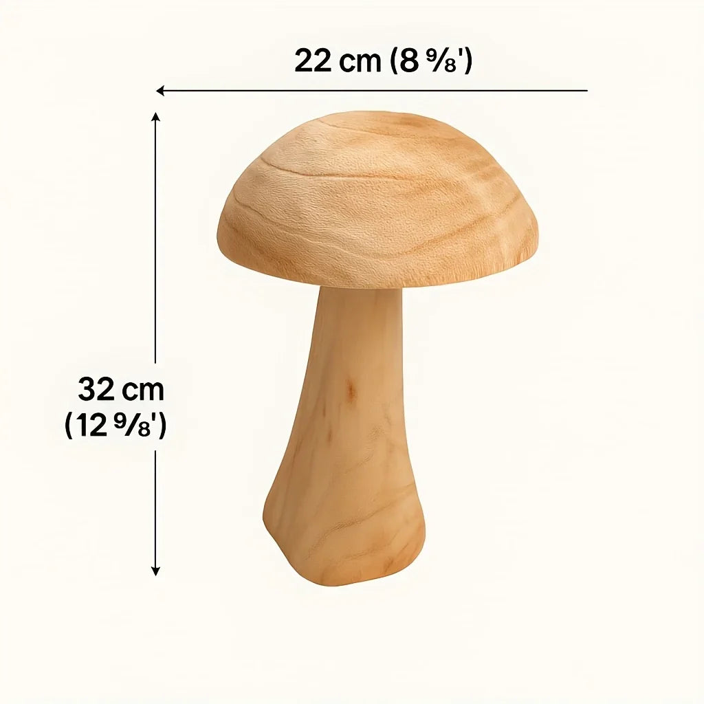 Natural Wooden Mushroom Sculpture for Rustic & Scandinavian Home Decor