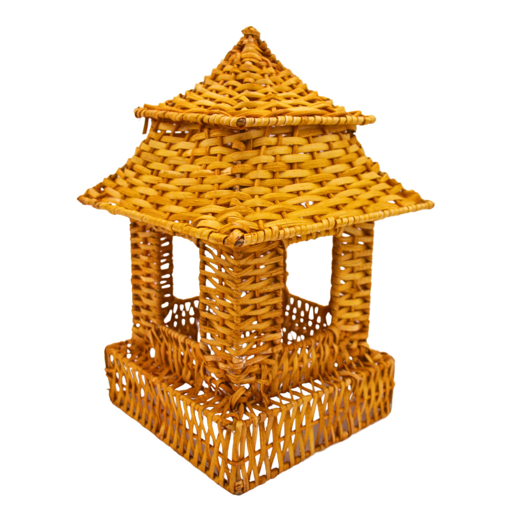 Natural Rattan Pagoda Lantern Set - 1 Large & 1 Small