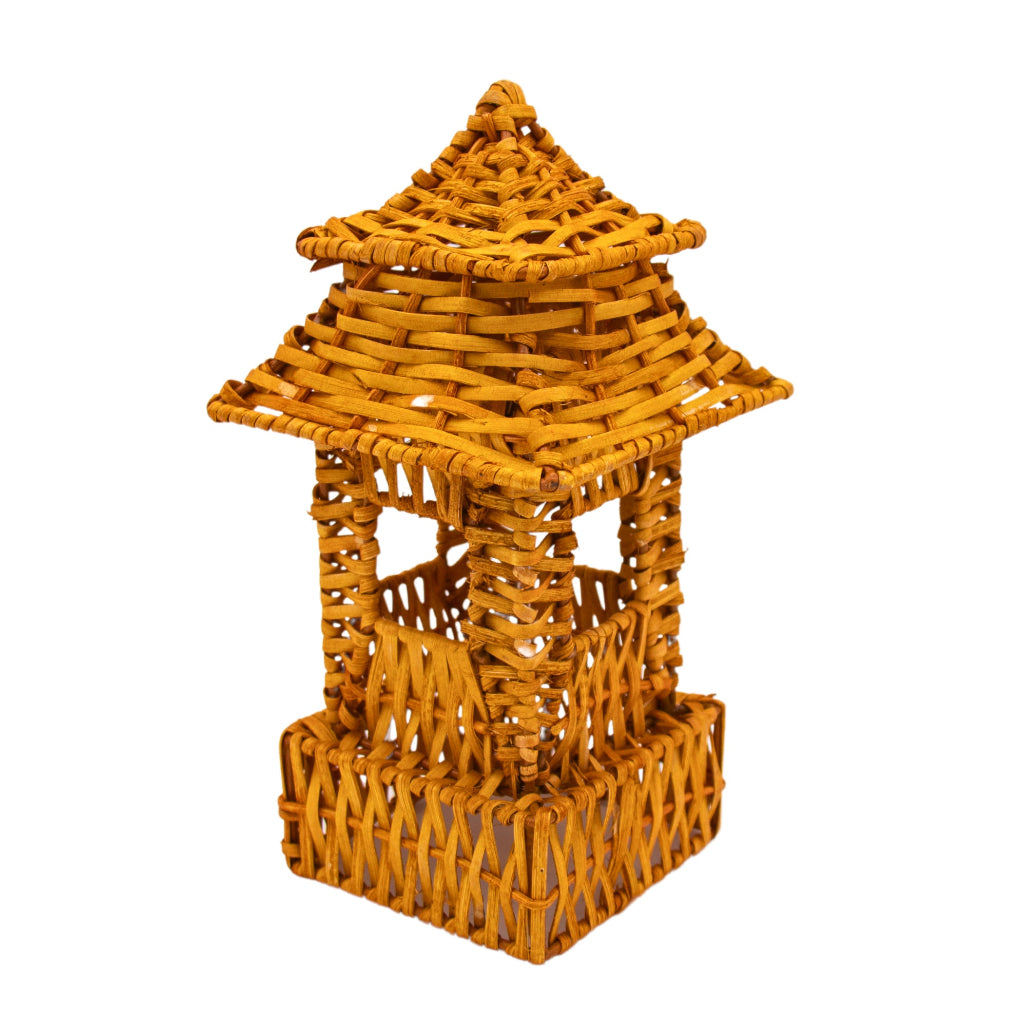 Natural Rattan Pagoda Lantern Set - 1 Large & 1 Small