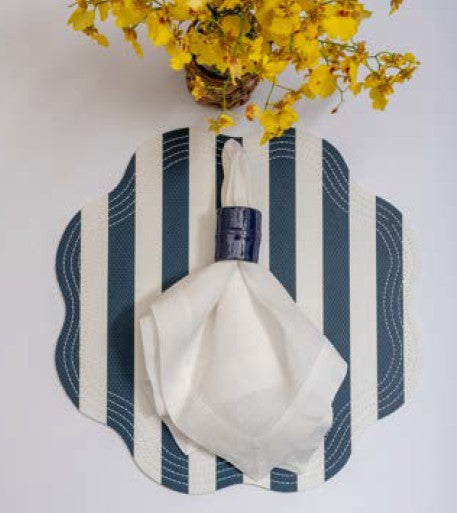 Retro Striped Faux Leather Placemat