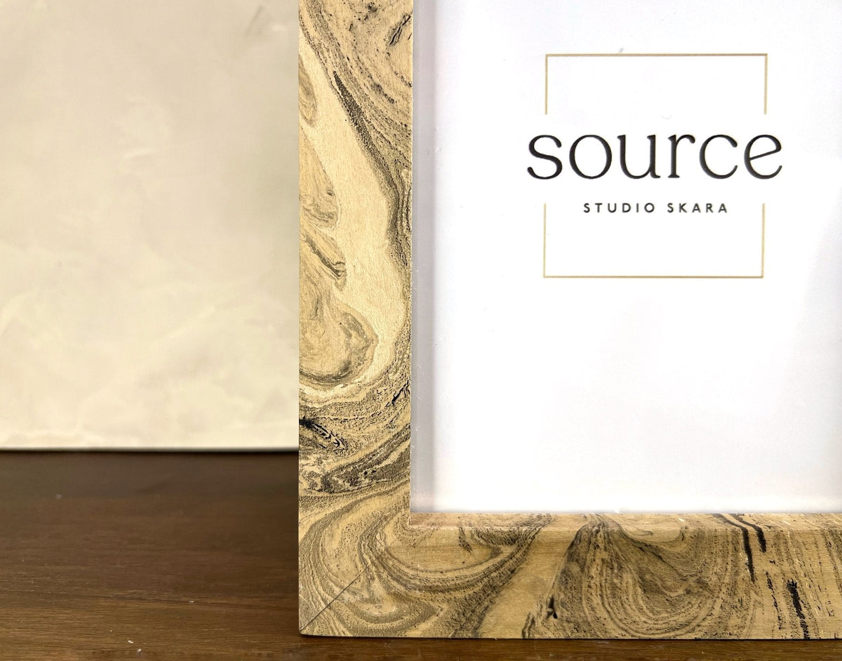 Neue Hand Marbled Wood Picture Frame - B&W & Neutrals (5x7) - Source by Studio Skara, view 6