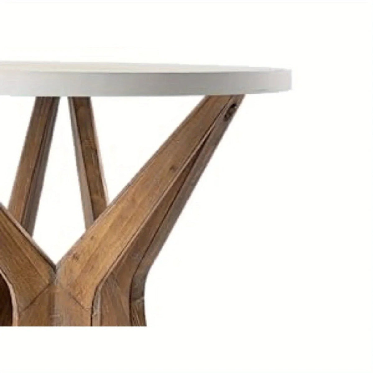 Pedestal Farmhouse End Table Set of 2, White Round End Table, Distressed White Top with Tripod Base for Modern Farmhouse, Boho Decor, Round