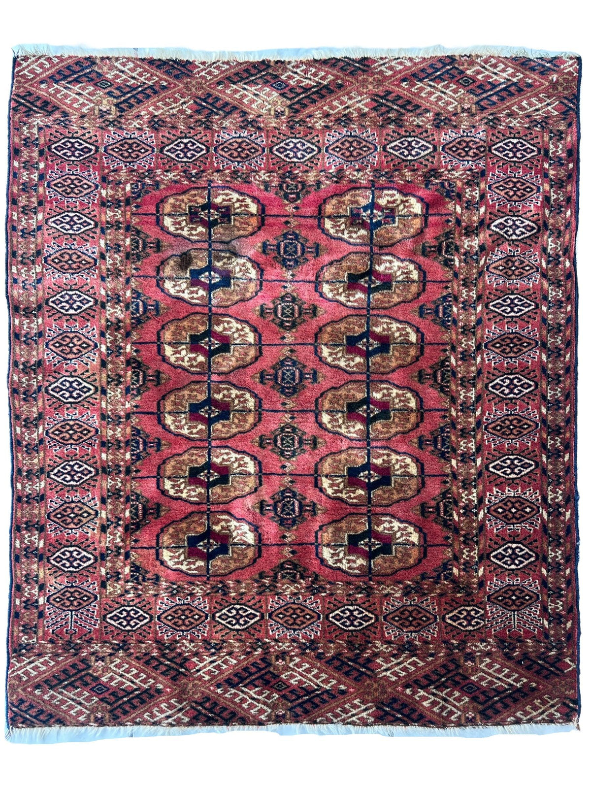 Vintage Tekke Rug 3x4 | Rust, Beige & Brown | Wool - Rugistan, view 3