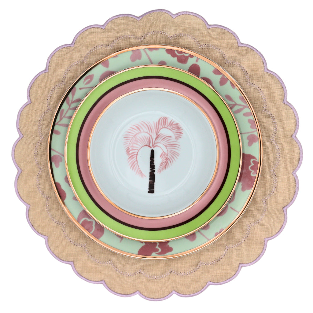 Pistachio & Lychee Leaf Dinner Plate - Set of 4 (+1 Bonus Plate)