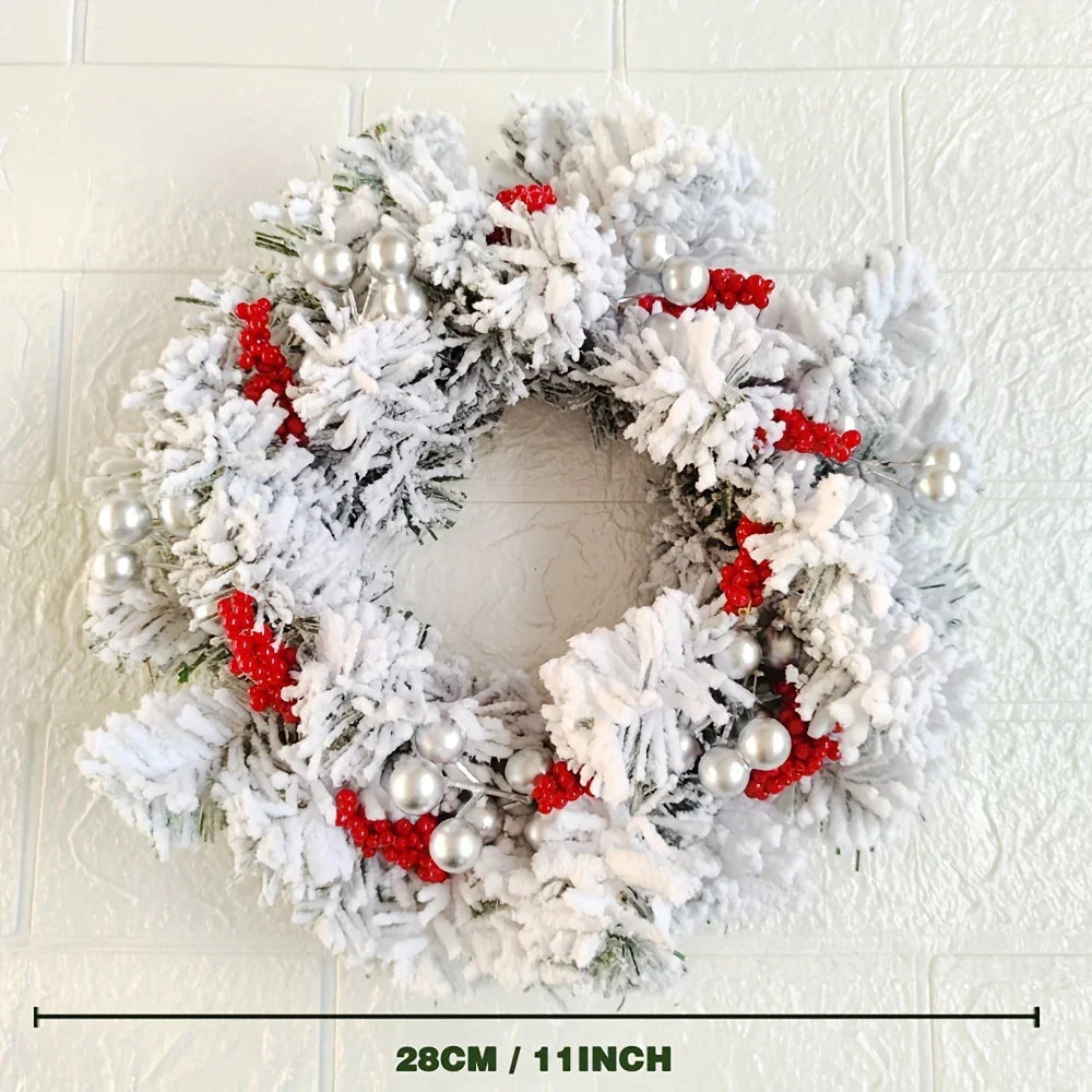 Plastic Christmas Wreath Candle Holder with Holly and Berries