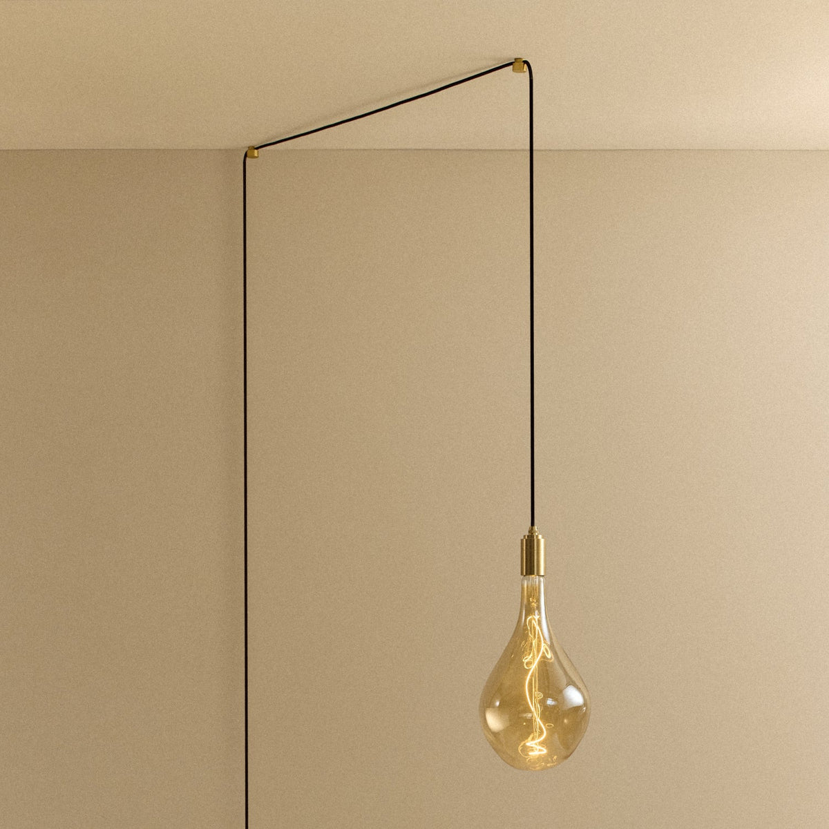 Voronoi III Plug-In Pendant in Brass