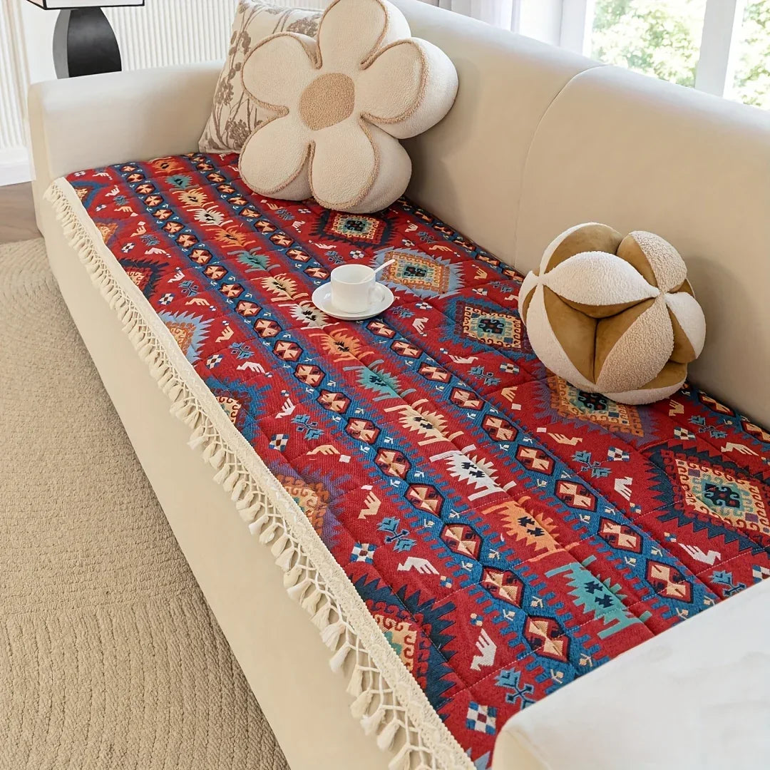 Quilted Sofa Cover - Non-Slip Thickened Ethnic Style