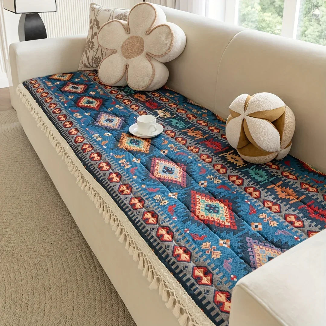 Quilted Sofa Cover - Non-Slip Thickened Ethnic Style