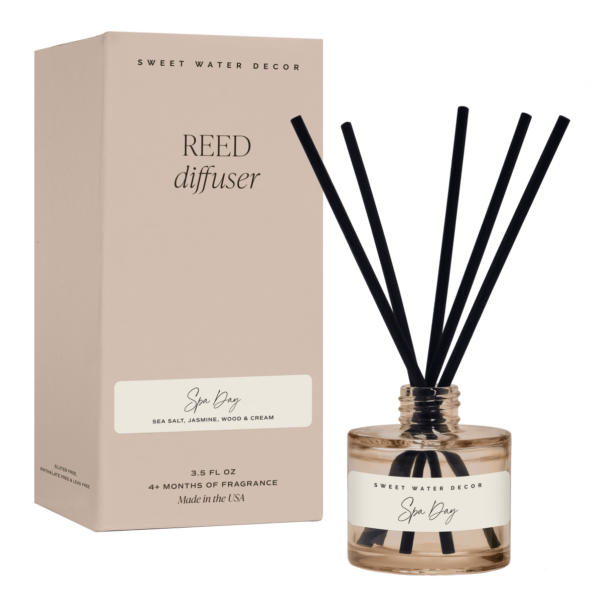 Spa Day Tinted Glass Jar Reed Diffuser - Sweet Water Decor