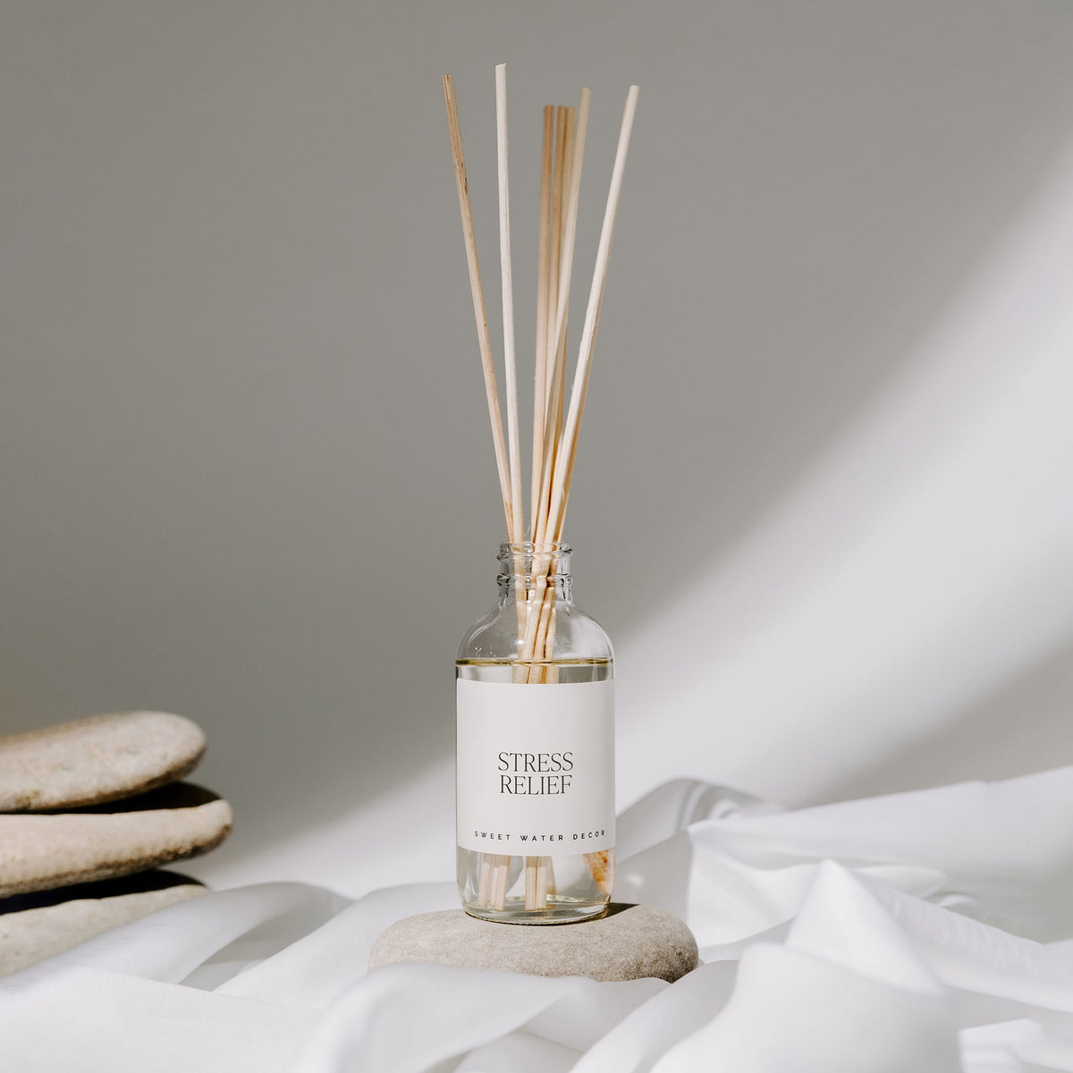 Stress Relief Clear Reed Diffuser - Sweet Water Decor, view 2