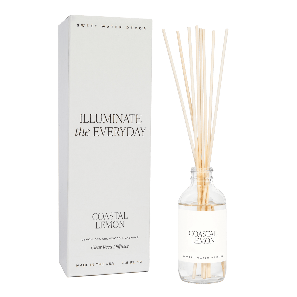 Coastal Lemon Clear Reed Diffuser - Sweet Water Decor