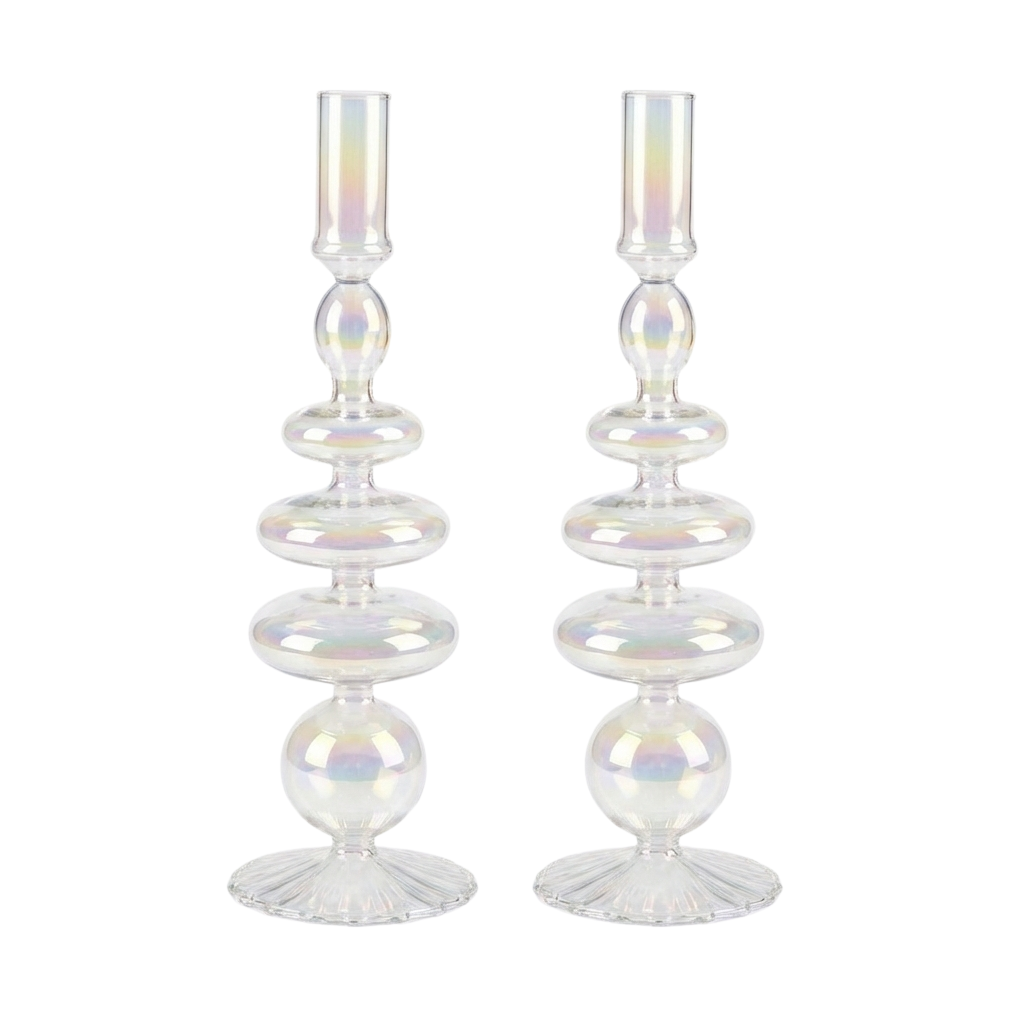 Rainbow Prism Candle Holder - Pair