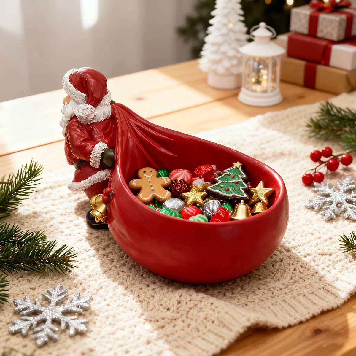 Resin Santa Claus Figurine - Versatile Christmas Home Decoration