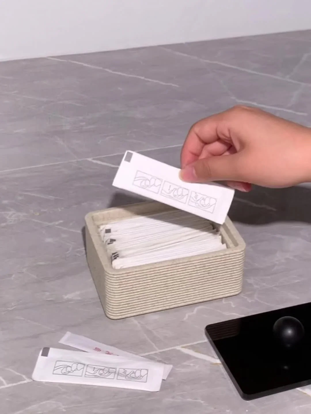 Resin Storage Box - Cream Yellow Square