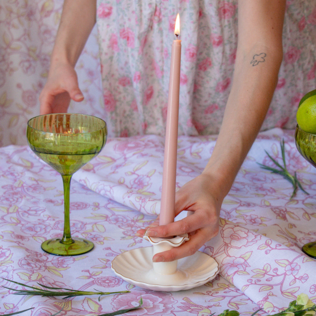 Extra Tall Rose Glow Taper Candle, 1 Case of 24 Packs (4 Candles per Pack)