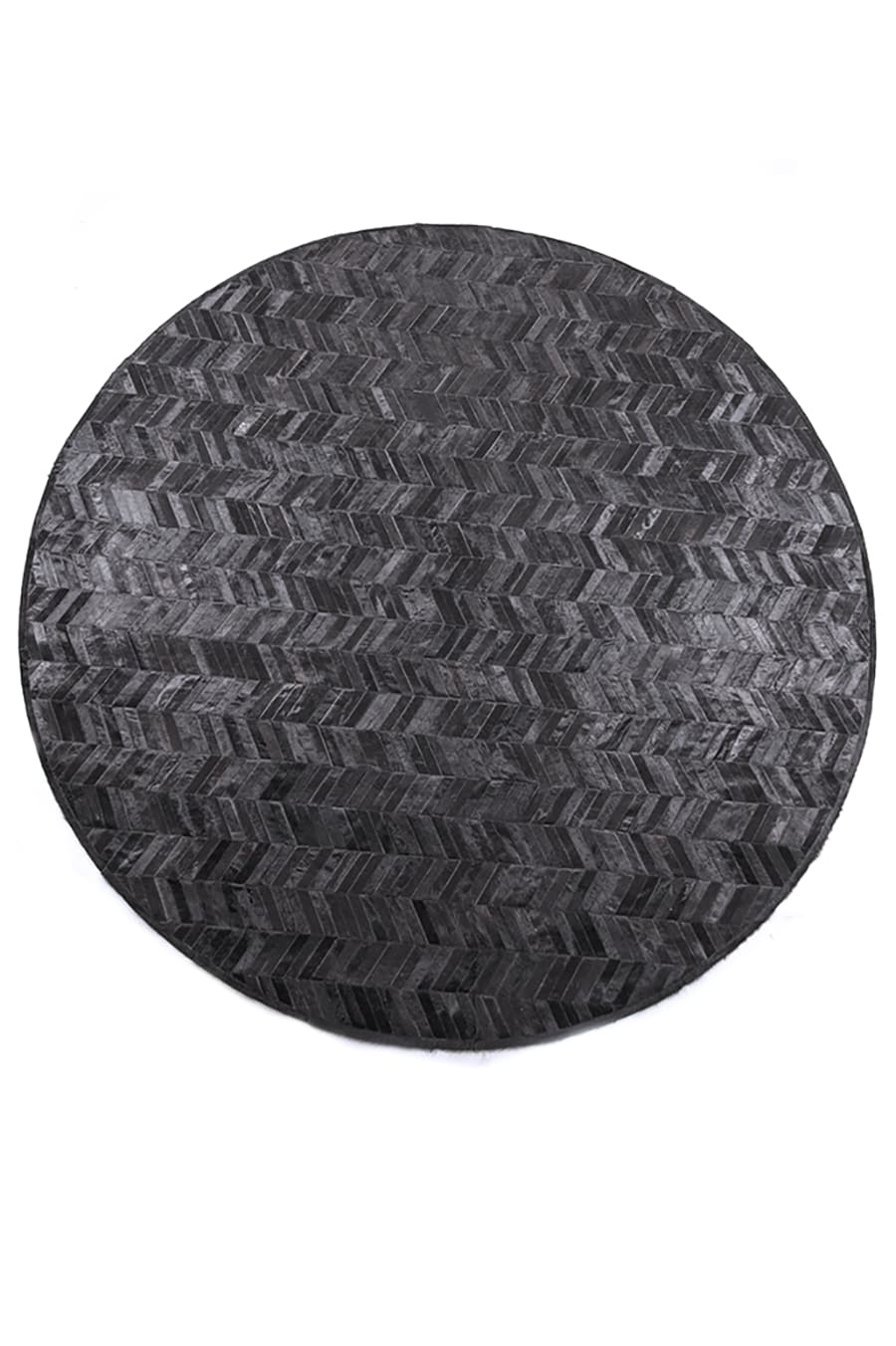 ROUND HERRINGBONE – Large Designer Cowhide Rug - Homelosophy