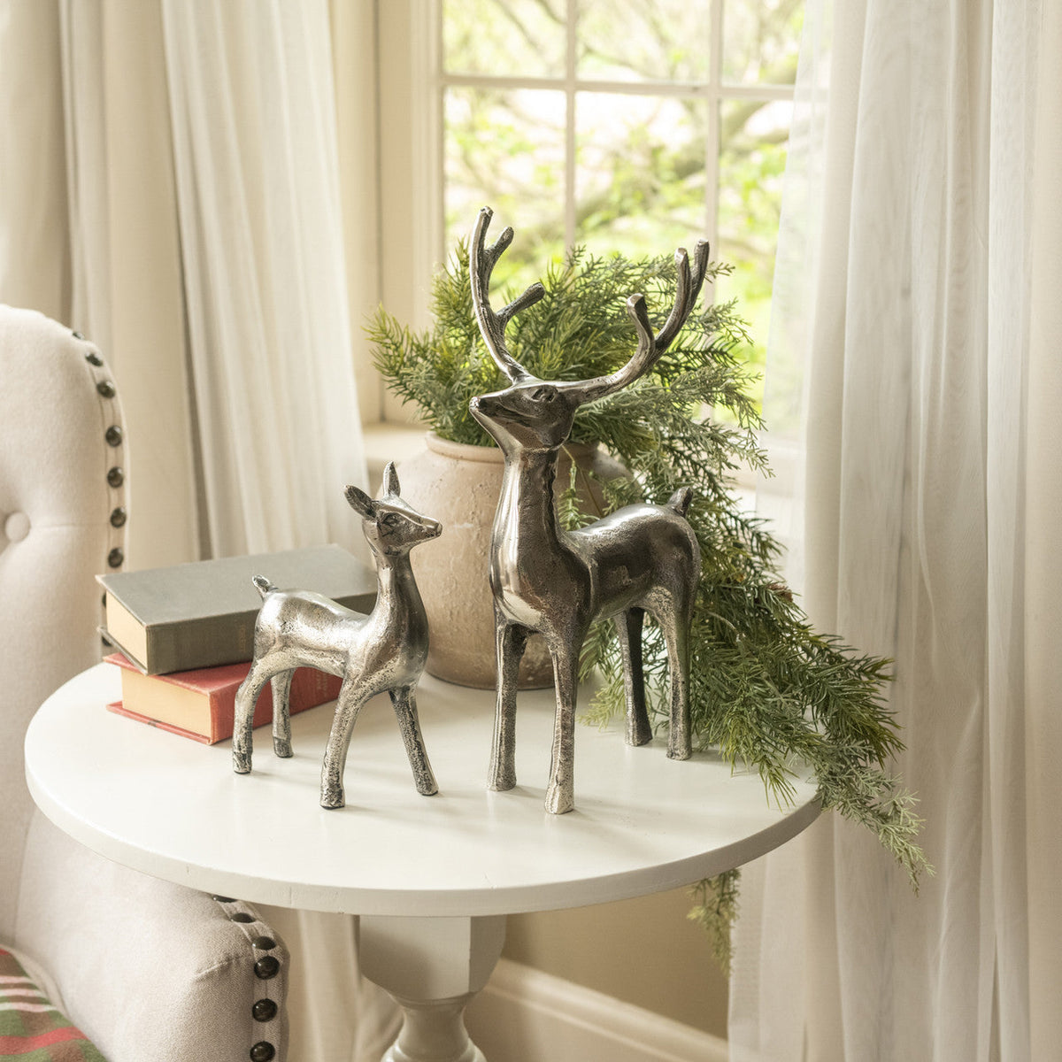Pewter Aluminum Reindeer and Calf Figurines | 2 Styles by Rust & Cinder – view 2