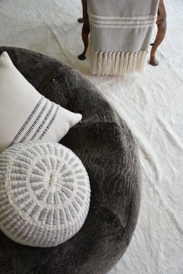 Merino Wool Striped Throw Pillow - Homelosophy, view 18