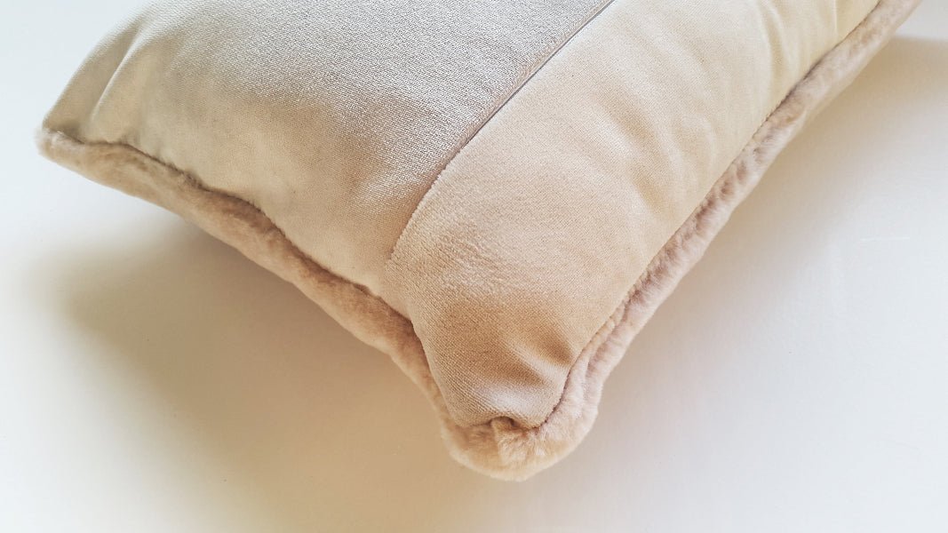 Shearling Vintage Pink Lumbar Pillow - Homelosophy, view 4