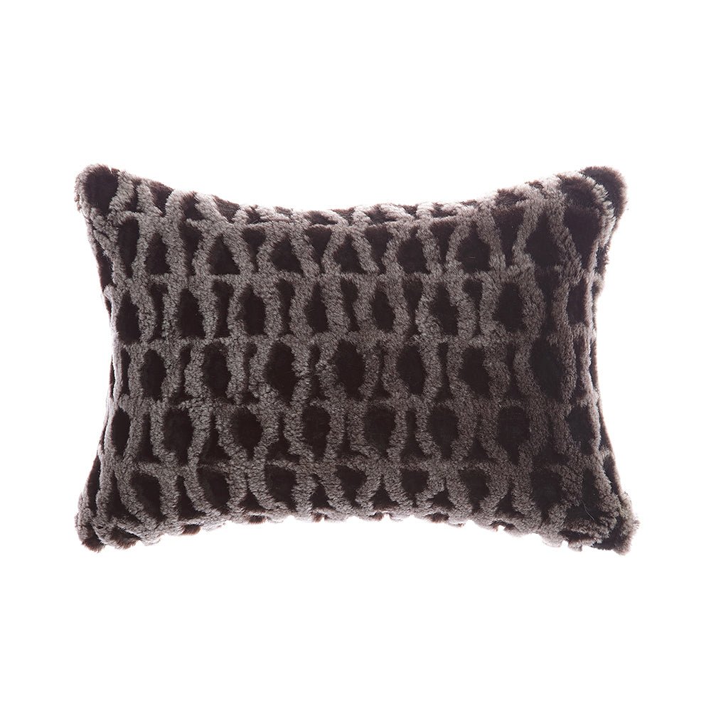 Amanda Hancrafted Sculpted Shearling Throw Pillow - Homelosophy