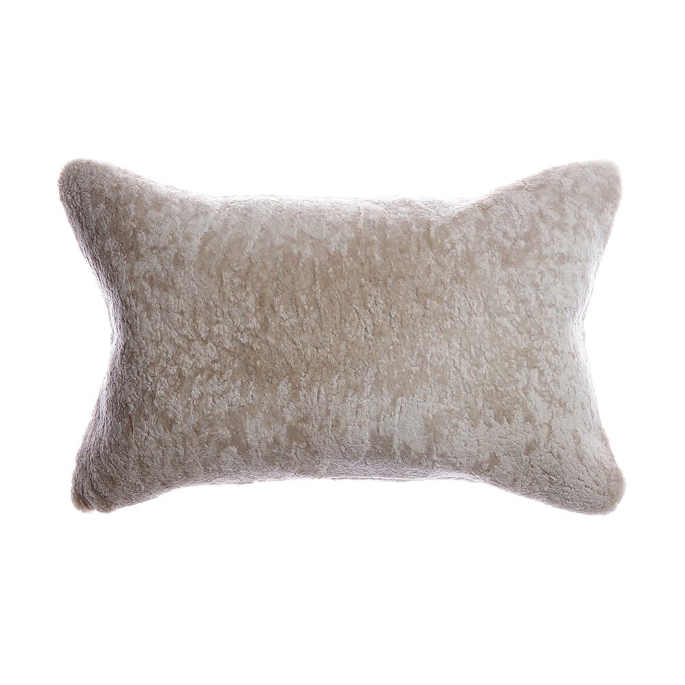 Shearling Light Grey Lumbar Pillow - Homelosophy
