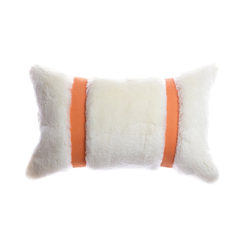 Shearling & Leather Lumbar Pillow - Homelosophy